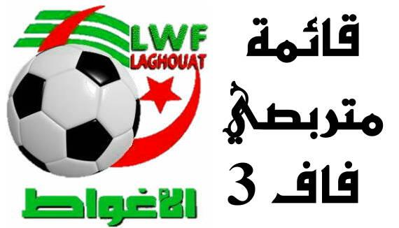 قائمة متربصي فاف 3 النهائية